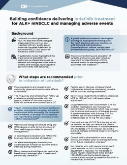 Building confidence delivering lorlatinib treatmentfor ALK+ mNSCLC